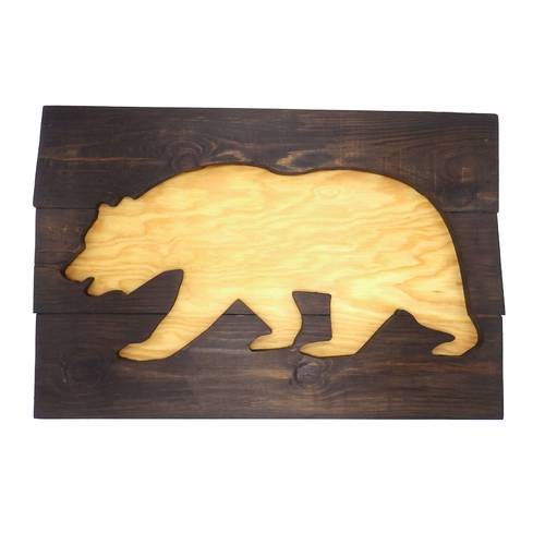 Медведь панно картина из дерева